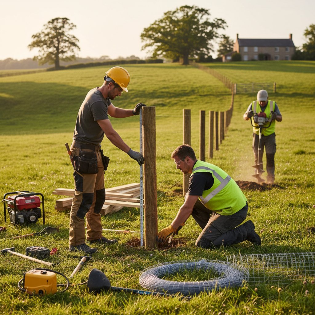 Professional fence installation team